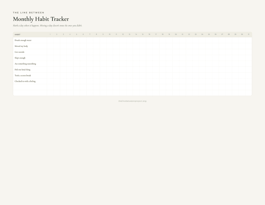 Preview of Monthly Habit Tracker